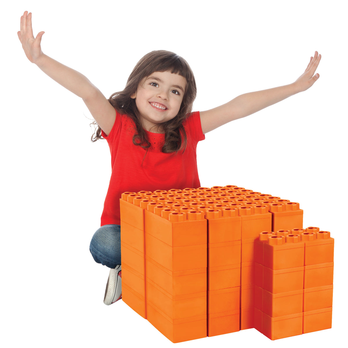 Jumbo Building Blocks Orange 48 PC - Single Color Set – The Autism Store