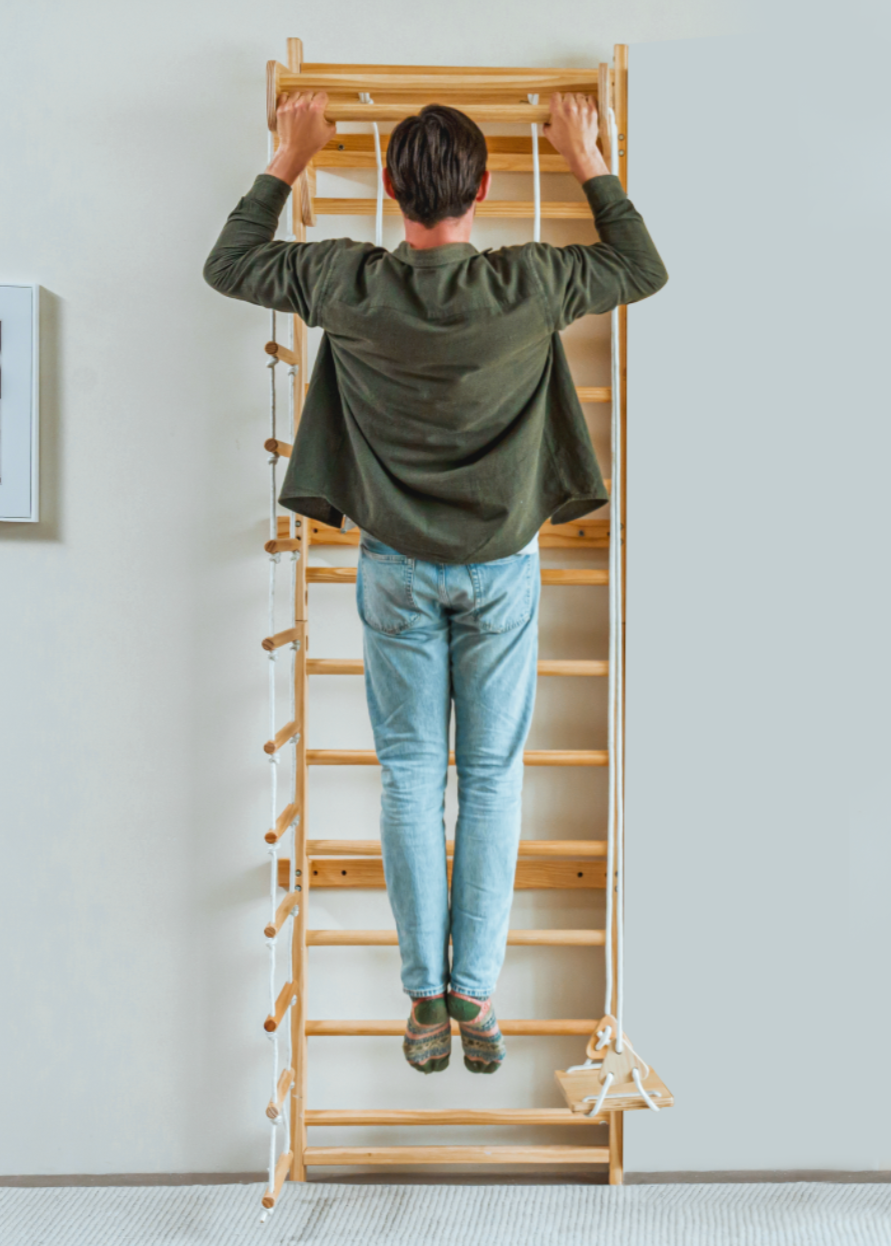 Avenlur.com Betula Swedish Wall Ladder & Indoor Wooden Climber for Kids – Home Gym Playset