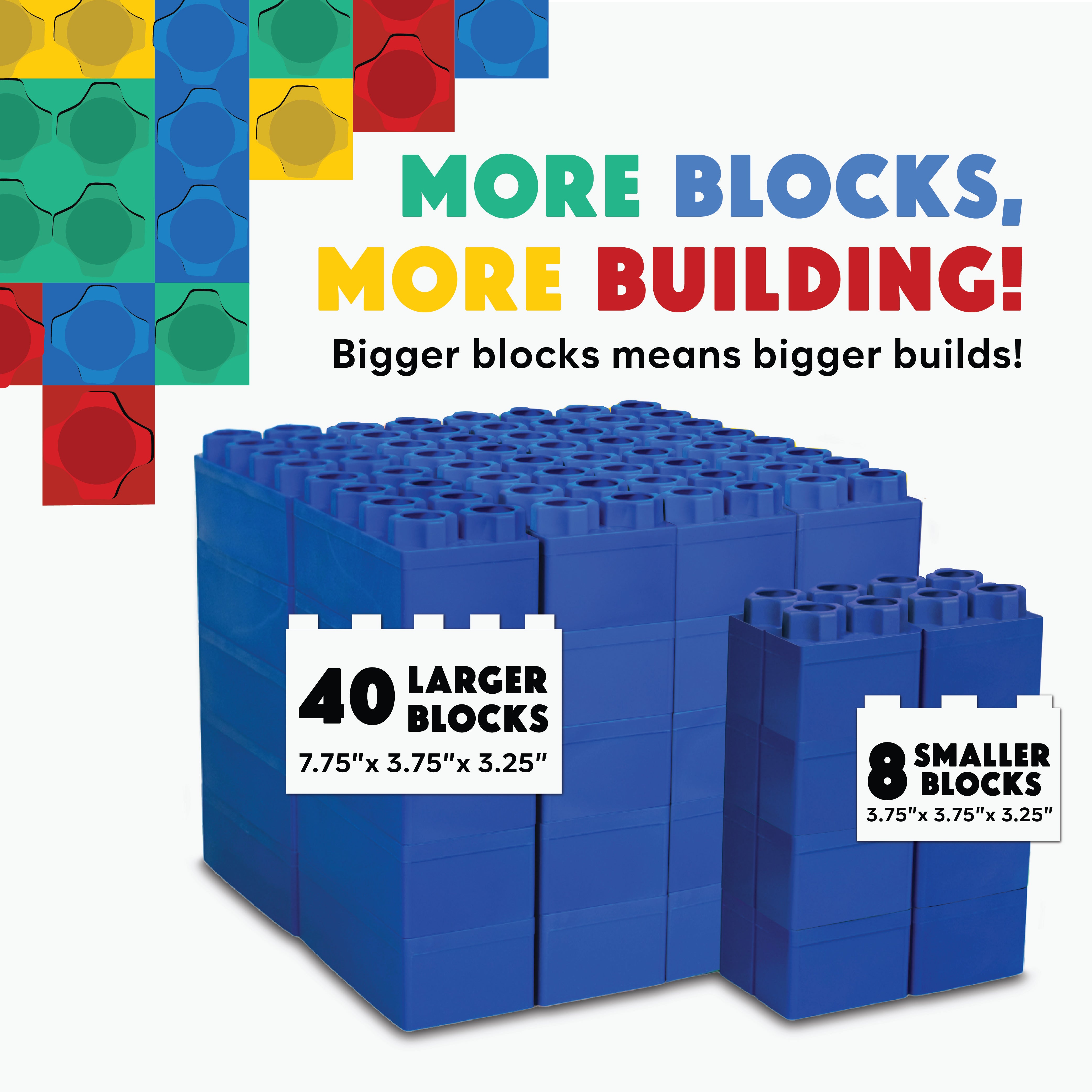 Blue Small Blocks Jumbo Building Blocks Blue 48 PC - Single Color Set – The Autism Store