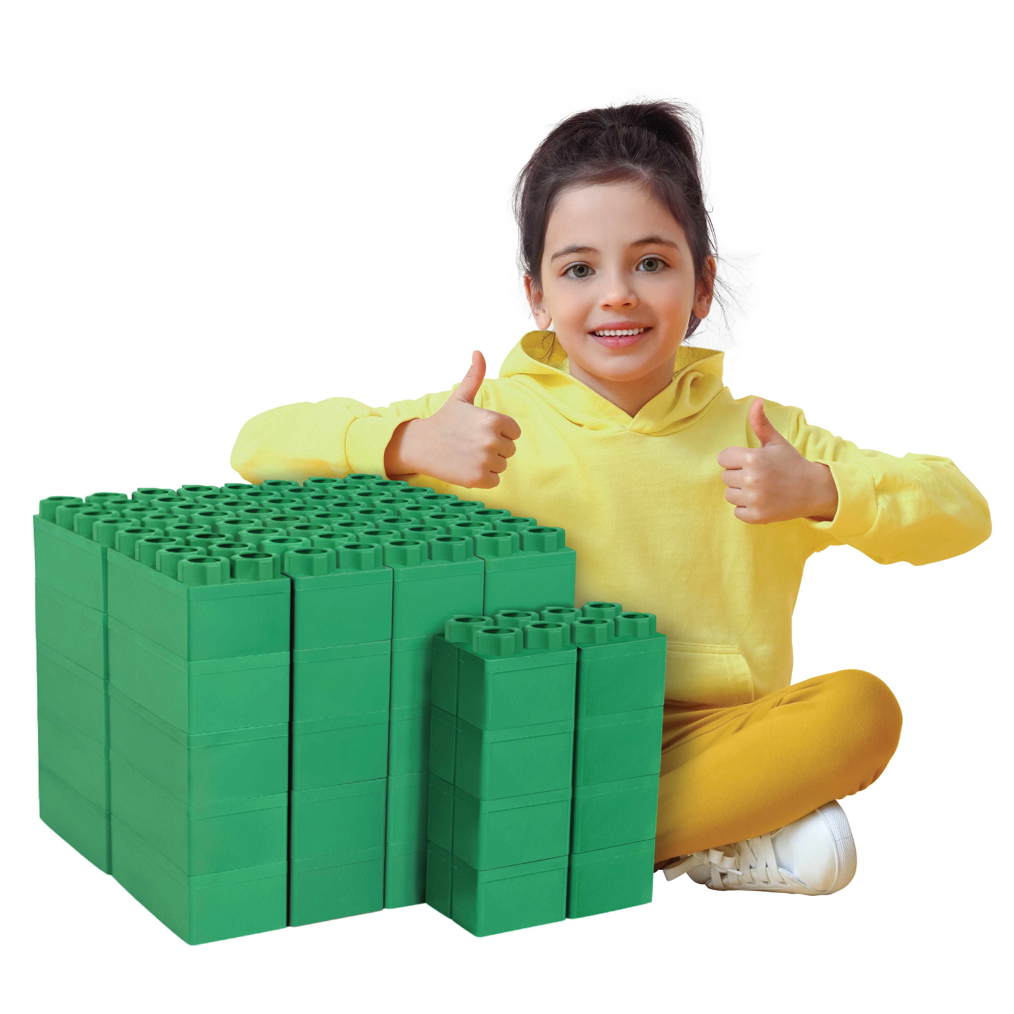 Green Math Blocks Jumbo Building Blocks Green 48 PC - Single Color Set – The Autism Store