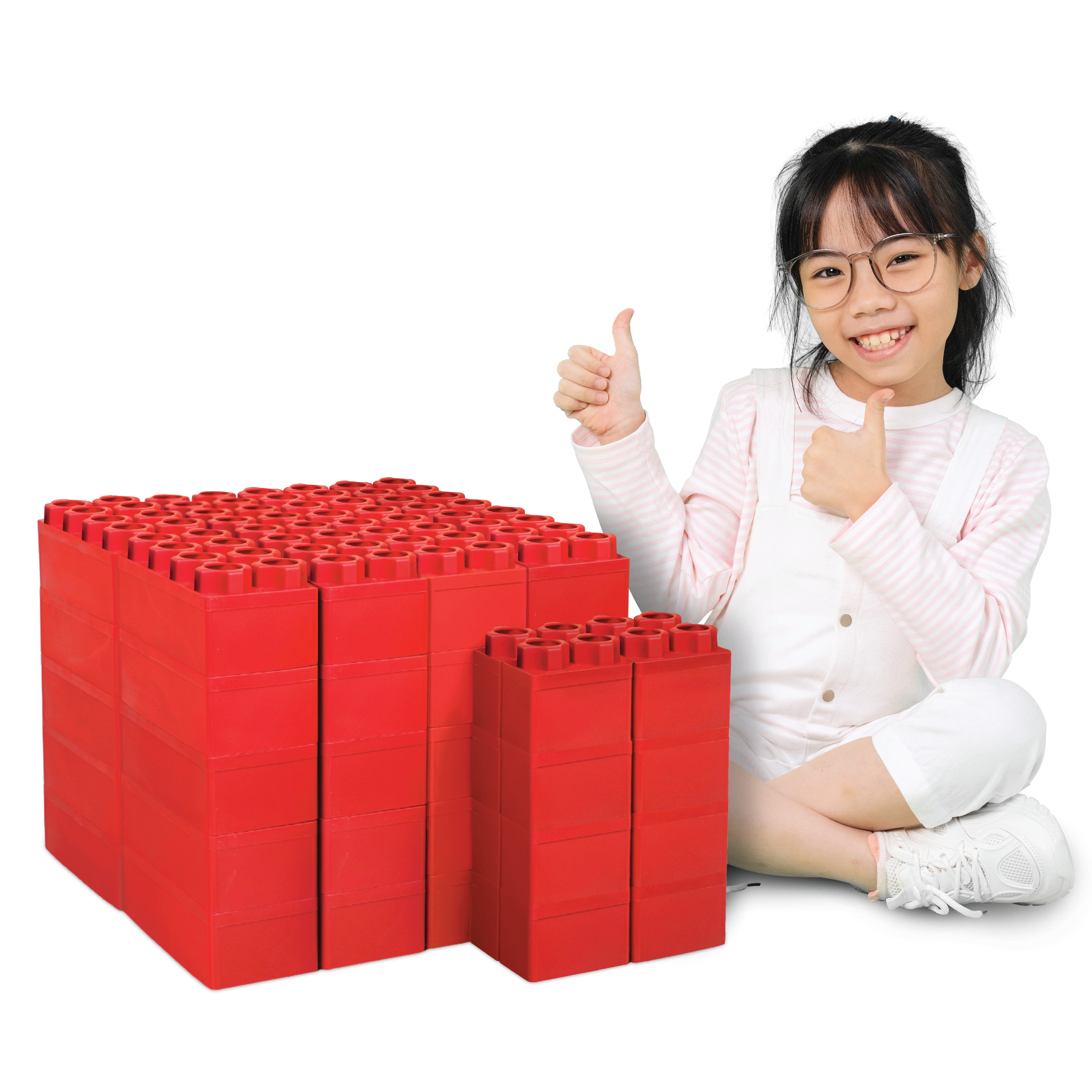 Red Single Building Blocks Jumbo Building Blocks Red 48 PC - Single Color Set – The Autism Store