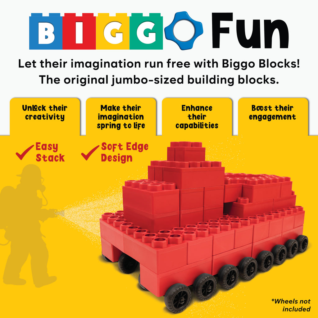 Building Blocks Red 1 Jumbo Building Blocks Red 48 PC - Single Color Set – The Autism Store