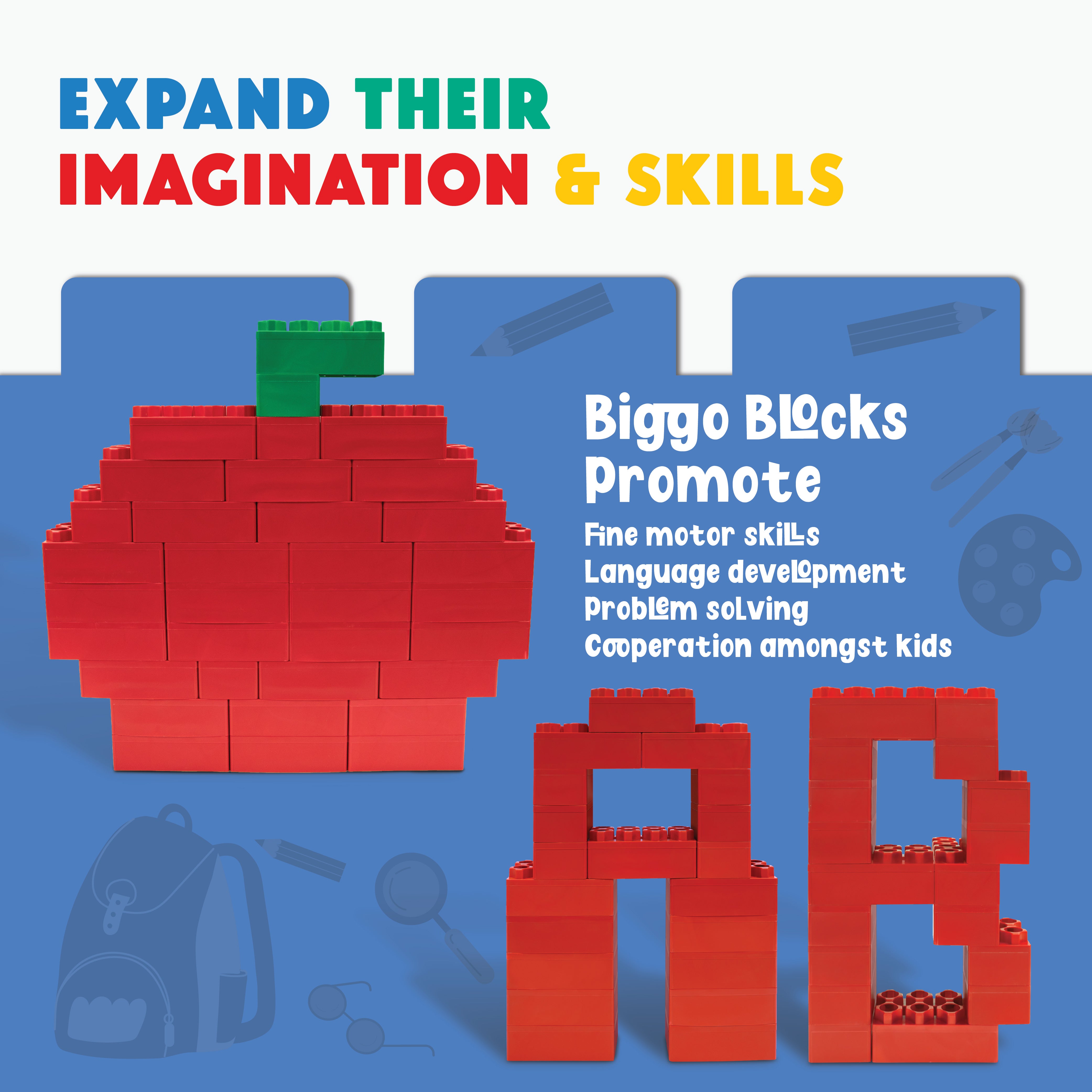 Red Single Building Blocks Jumbo Building Blocks Red 48 PC - Single Color Set – The Autism Store
