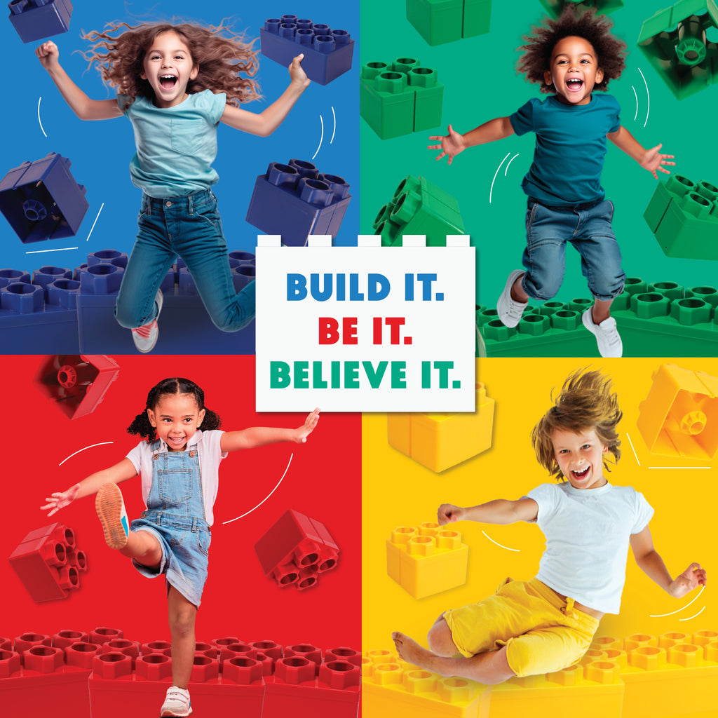 Red Single Building Blocks Jumbo Building Blocks Red 48 PC - Single Color Set – The Autism Store