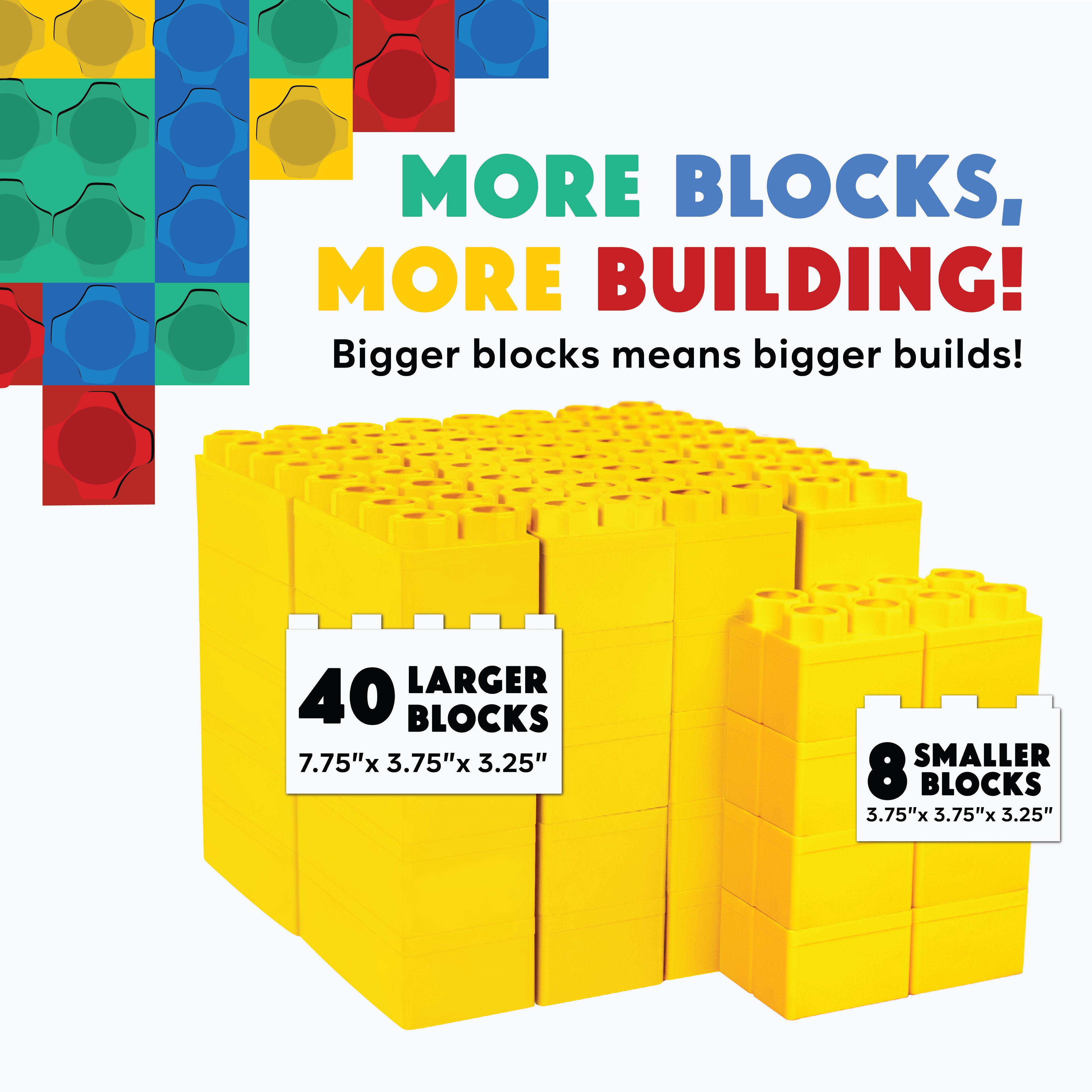 Yellow Rectangular Blocks Jumbo Building Blocks Yellow 48 PC - Single Color Set – The Autism Store