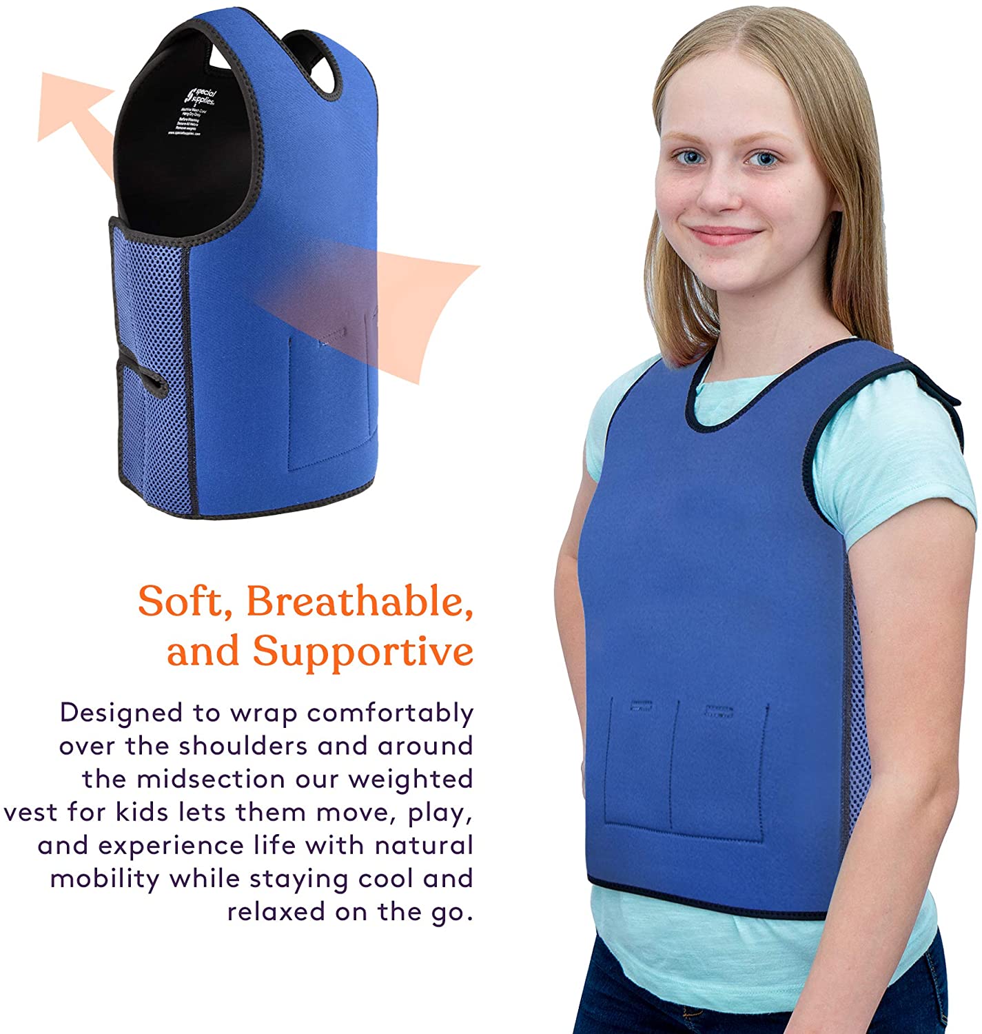 WEIGHTED - Sensory Compression Vest for Kids with Processing Disorders ...