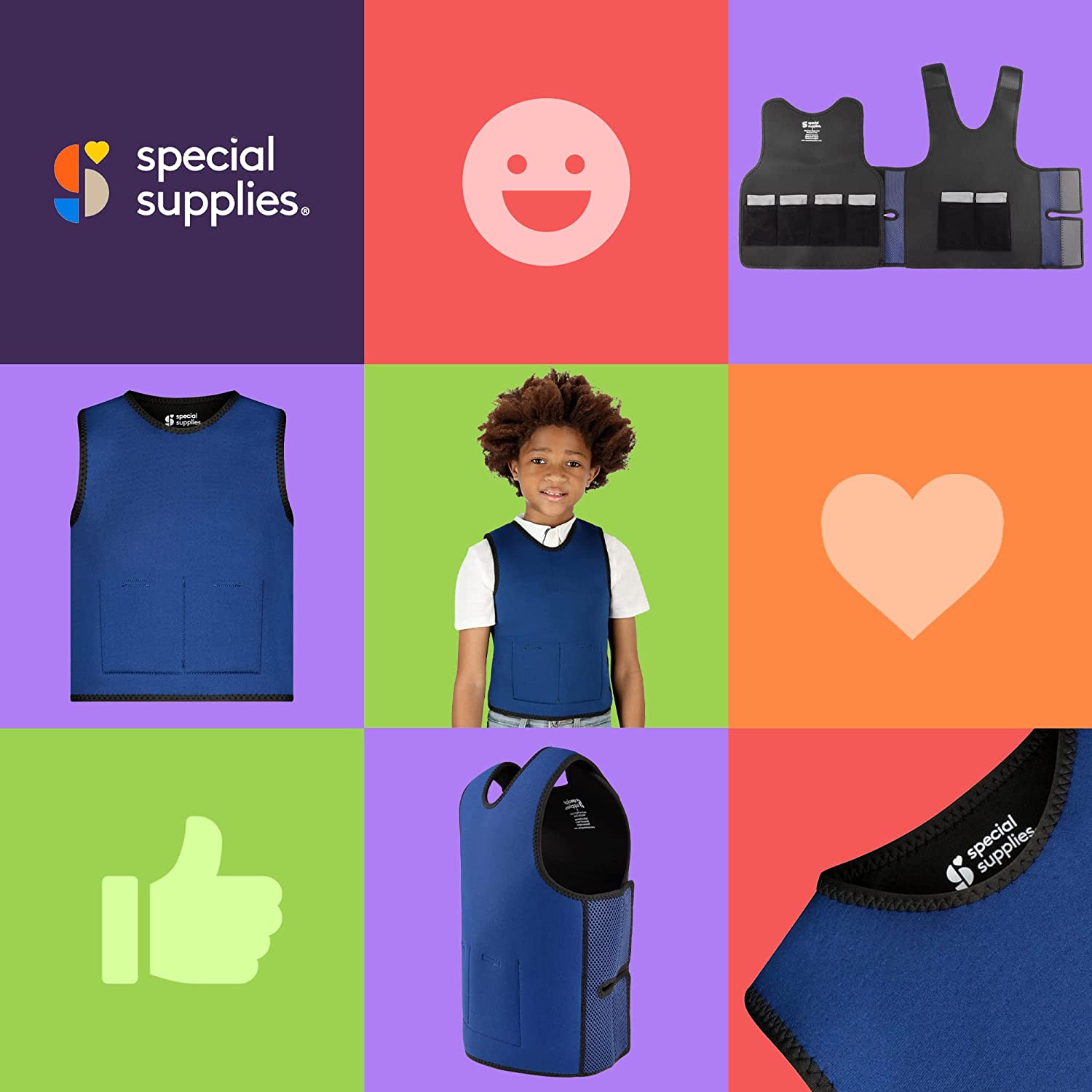 Compression Autism WEIGHTED - Sensory Compression Vest for Kids with Processing Disorders ...