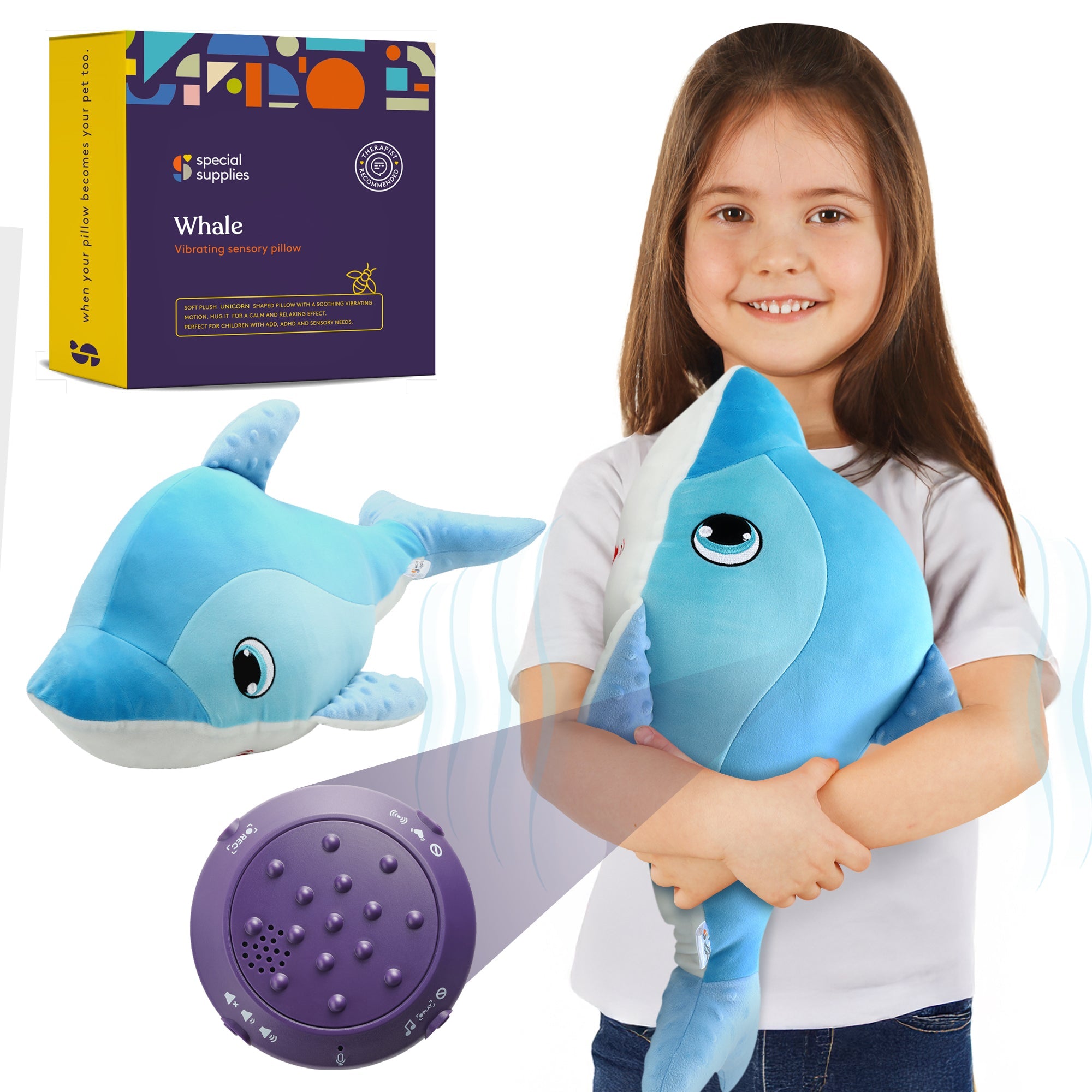Special Supplies Vibrating Pillow Sensory Pressure Activated Calm for Kids and Adults, Plush Minky Soft Cover with Textured Therapy Stimulation Special Supplies Vibrating Pillow Sensory Pressure Activated Calm for Kids and Adults, Plush Minky Soft Cover with Textured Therapy Stimulation