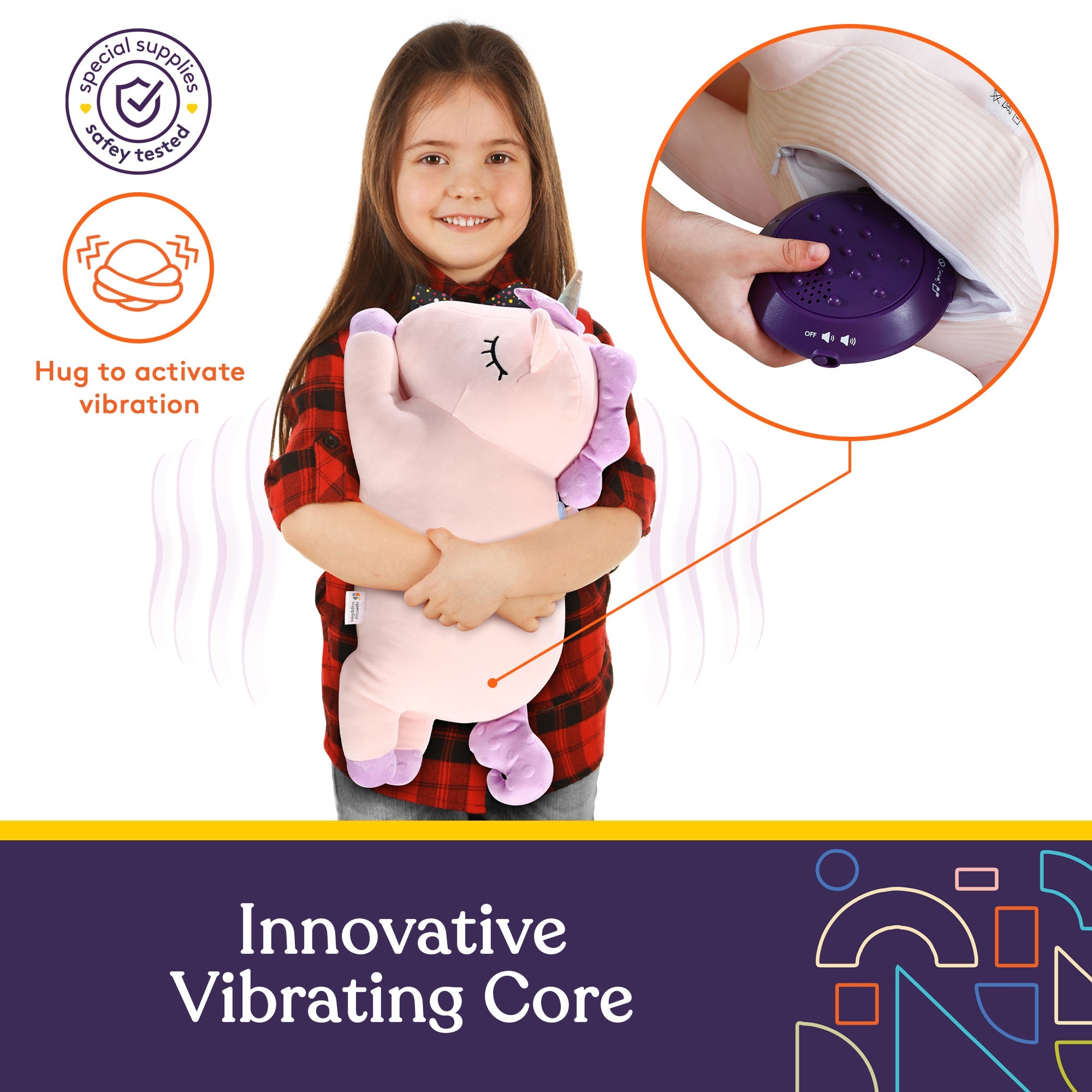 Special Supplies Vibrating Pillow Sensory Pressure Activated Calm for Kids and Adults, Plush Minky Soft Cover Textured Special Supplies Vibrating Pillow Sensory Pressure Activated Calm for Kids and Adults, Plush Minky Soft Cover Textured