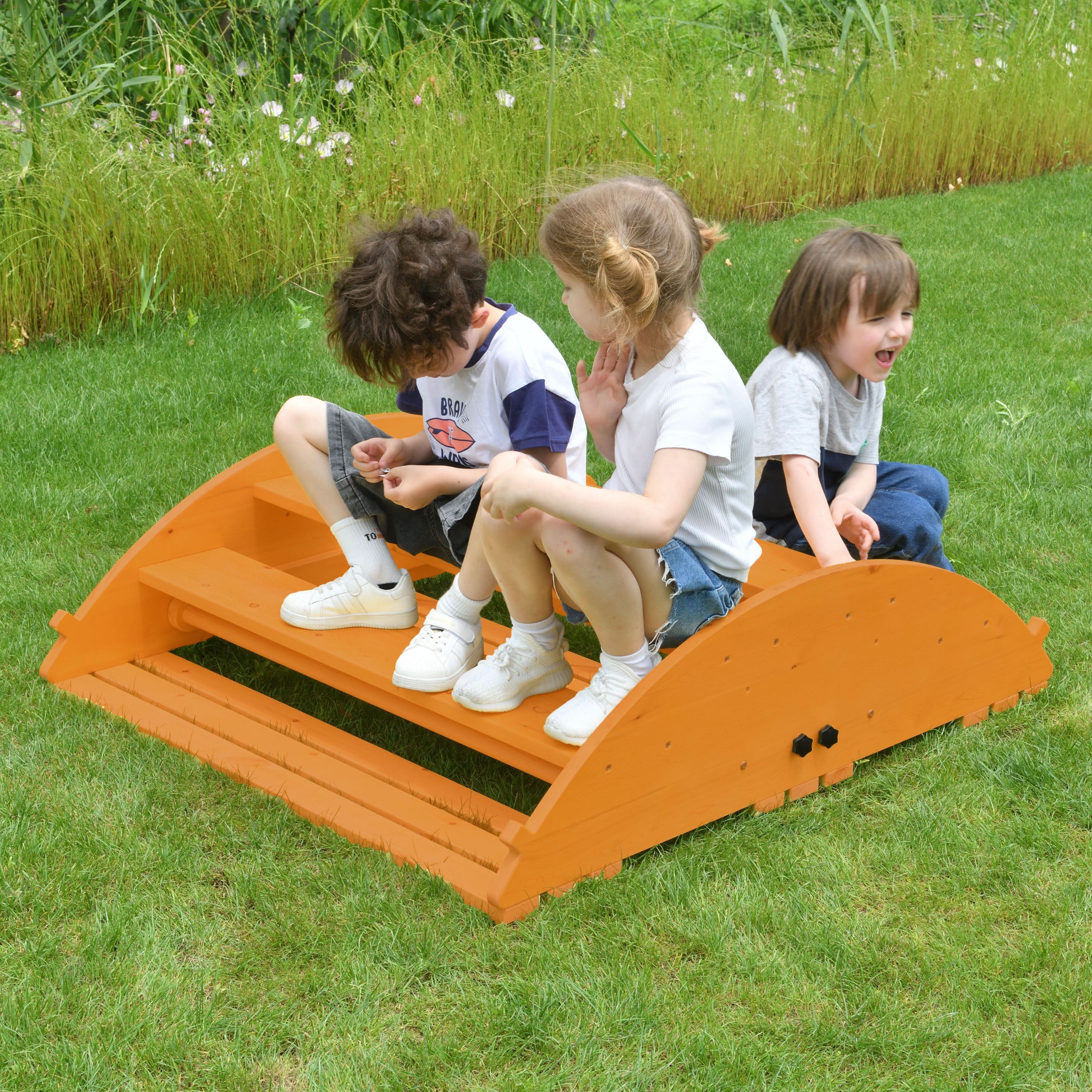 Kids Timber Rocker Banyan Jumbo Wooden Rocker & Climber Playset | Outdoor Gross Motor Toy ...