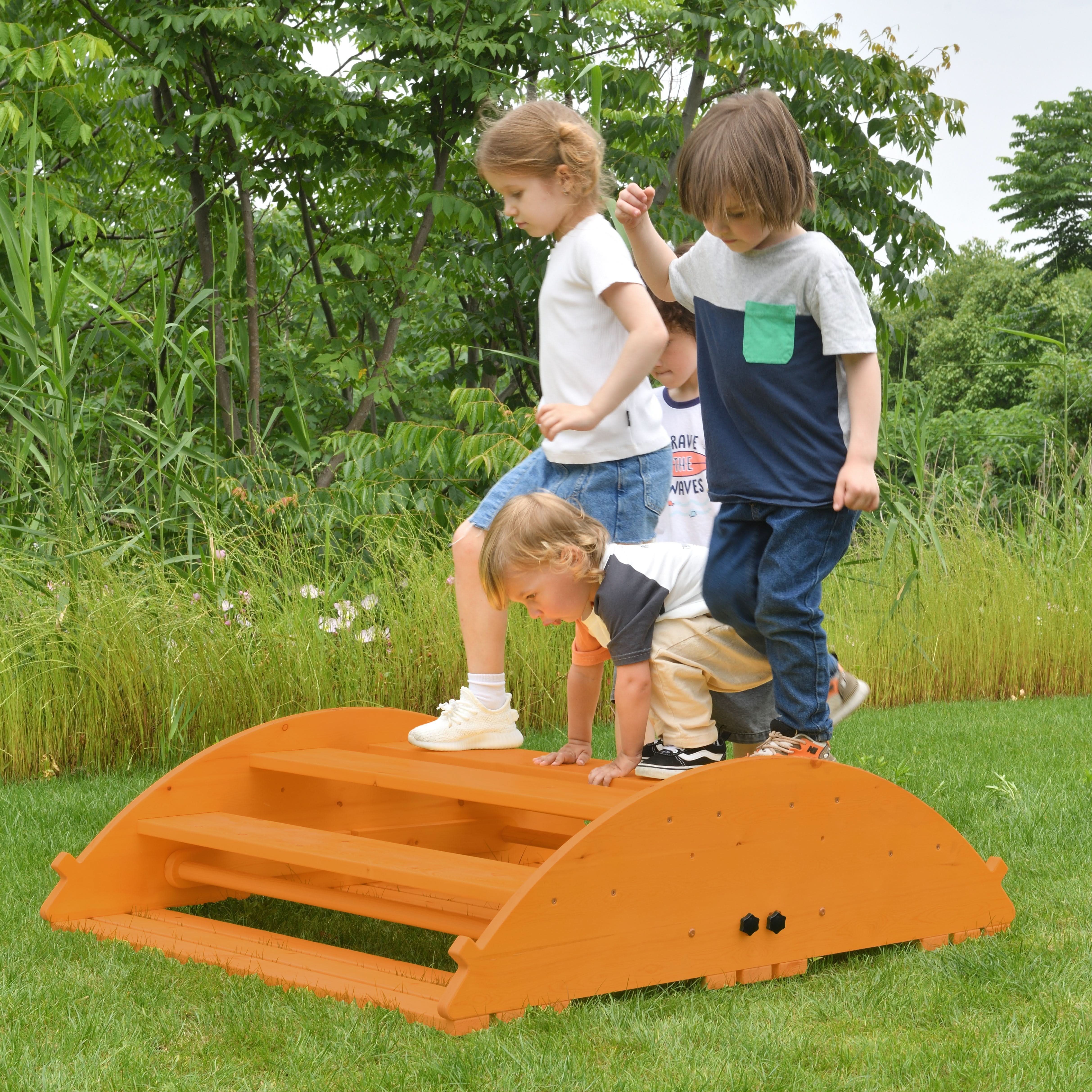 Kids Timber Rocker Banyan Jumbo Wooden Rocker & Climber Playset | Outdoor Gross Motor Toy ...