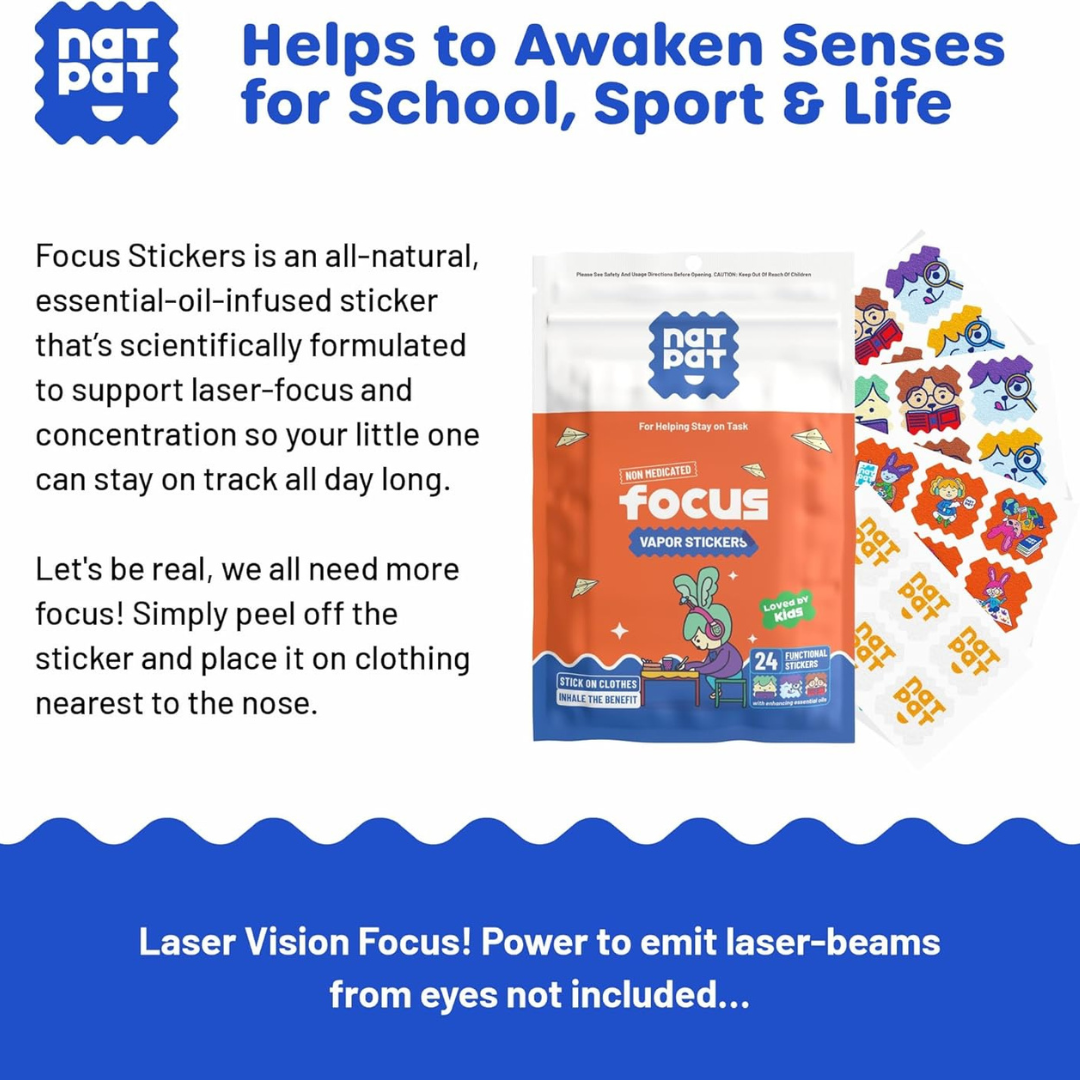 NATPAT Focus Stickers - Natural Focus, Energy & Clarity β The Autism Store