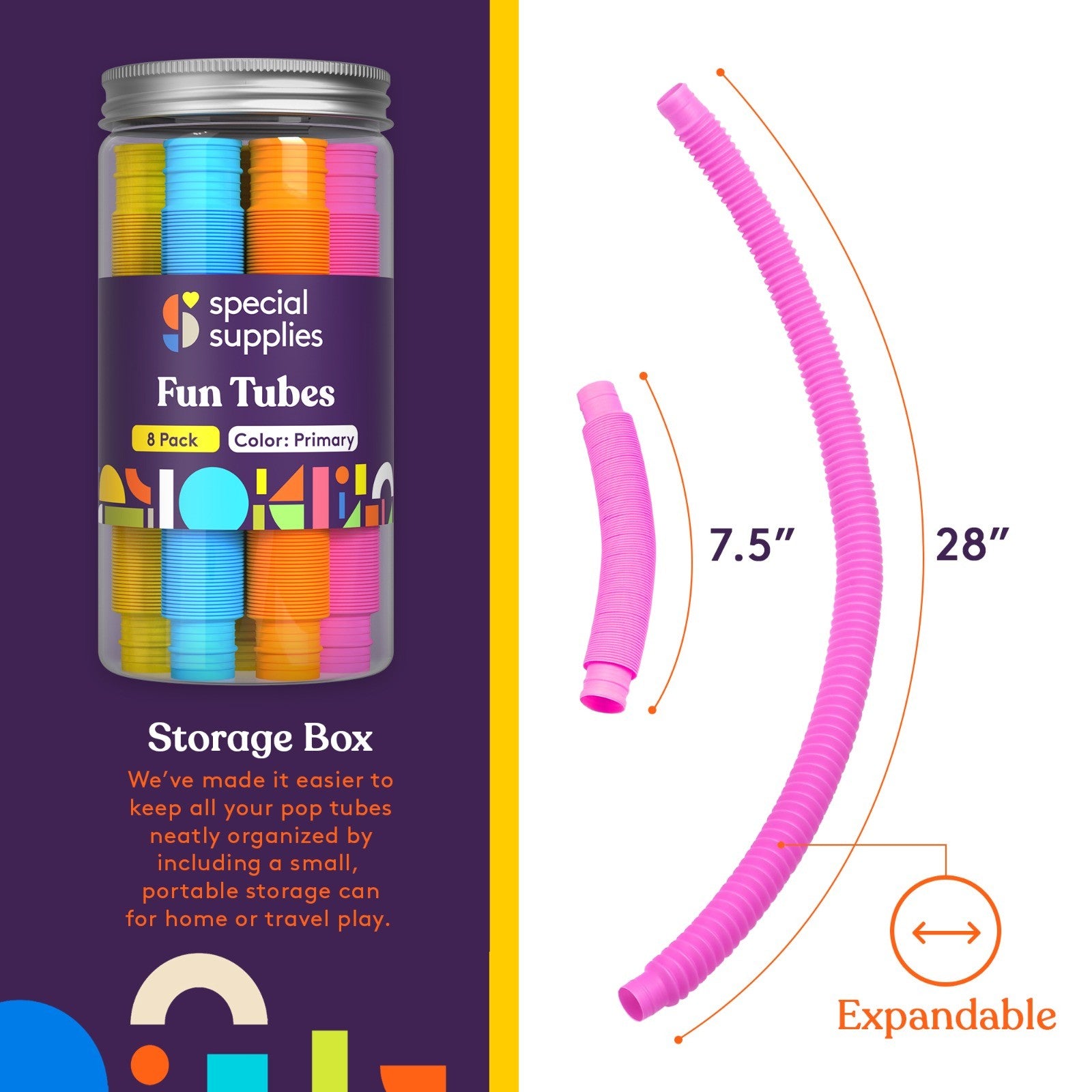 Pop Tube Storage Pop Tubes (Multi-Color): 8 Pack – The Autism Store